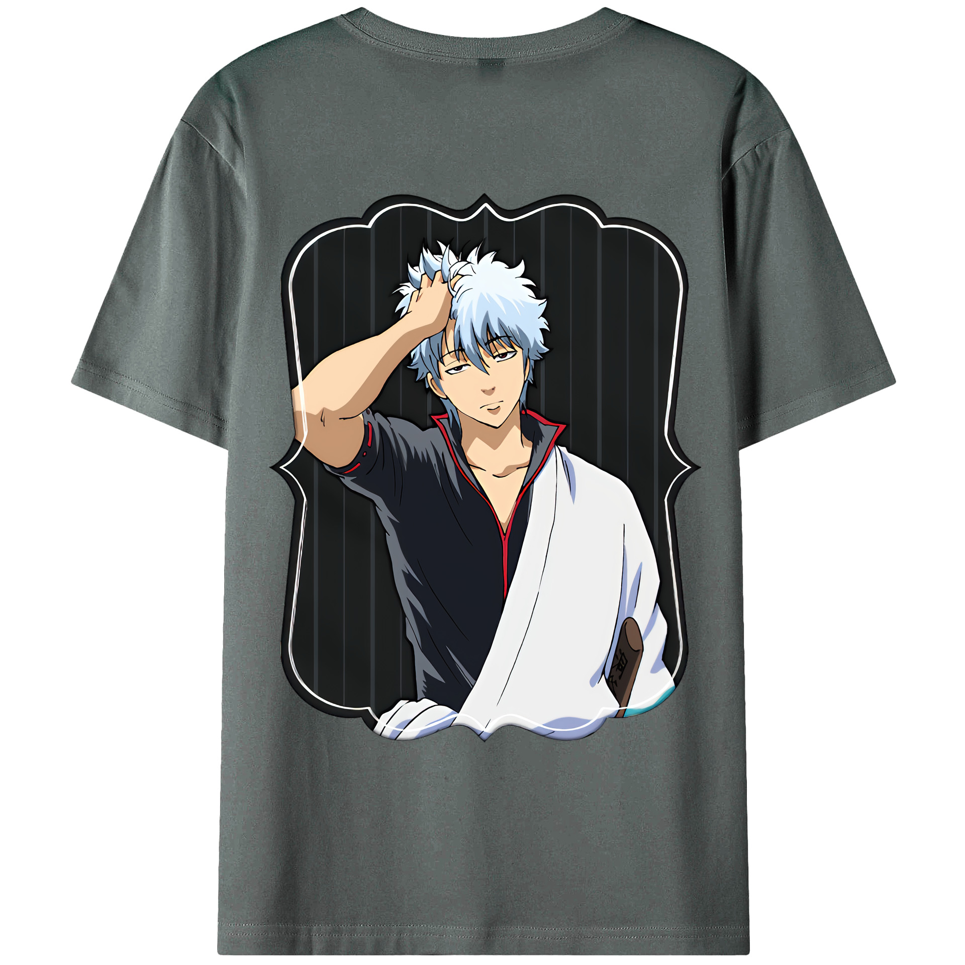 （画像用） ぎんたま 坂田銀時（さかたぎんとき） 神楽 志村新八（しむら しんぱち） GINTAMA Sakata Gintoki Kagura Shimura Shinpachi 綿100％ メンズ半袖Tシャツ（バックプリント） 通気性